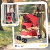 Pet Stroller Foldable Carrier for Cat, Dog and More 4 Wheels Travel Jogger with Cup Holder, Storage Basket, 360 Â° swiveling front wheels, Easy Fold